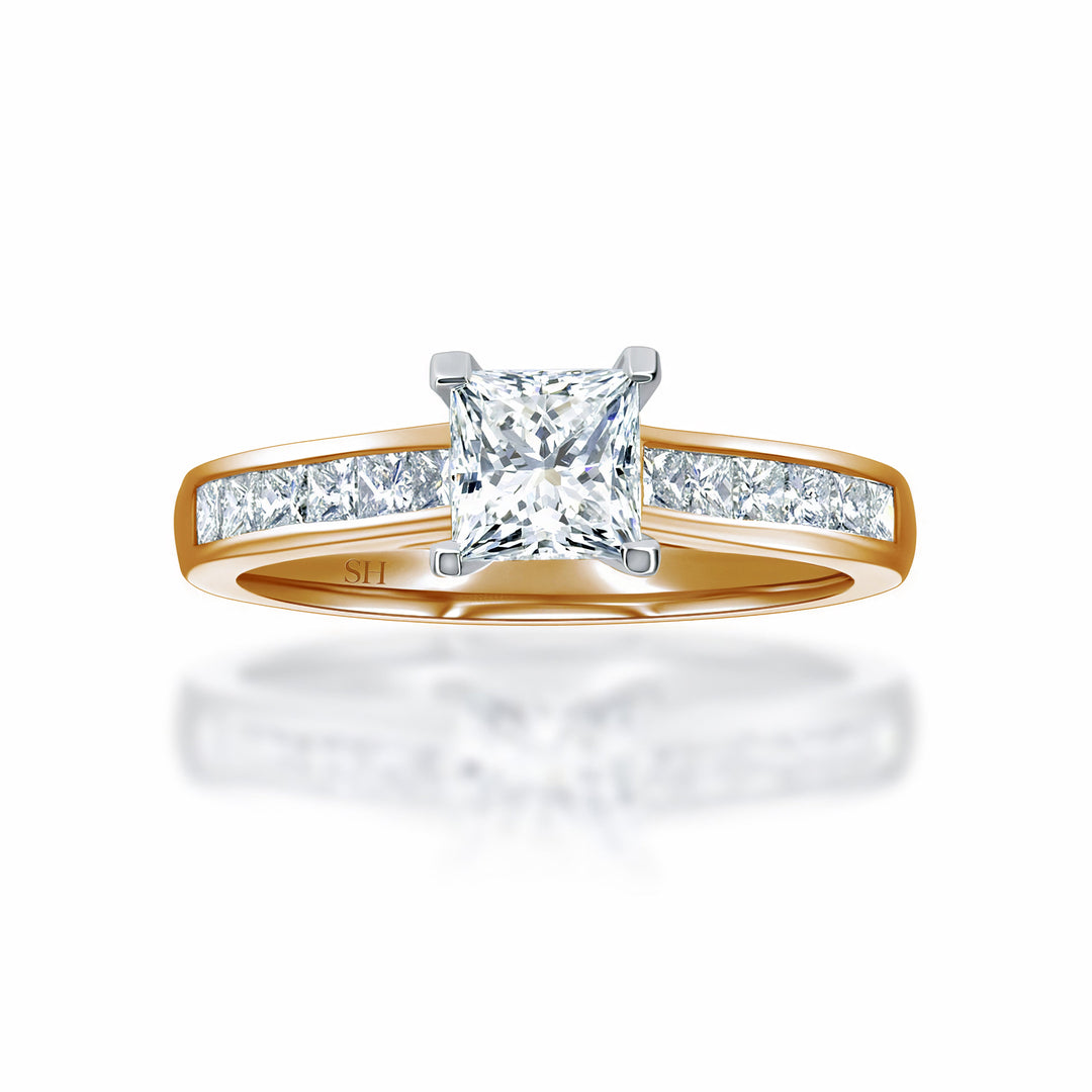 Classic Princess Cut with channel set band - W0336 (Lab Grown)