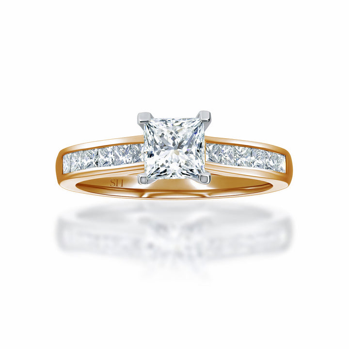 Classic Princess Cut with channel set band - W0336 (Lab Grown)