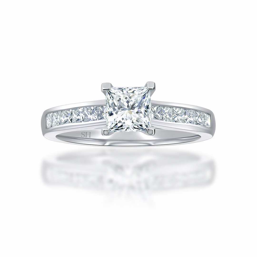 Classic Princess Cut with channel set band - W0336 (Lab Grown)