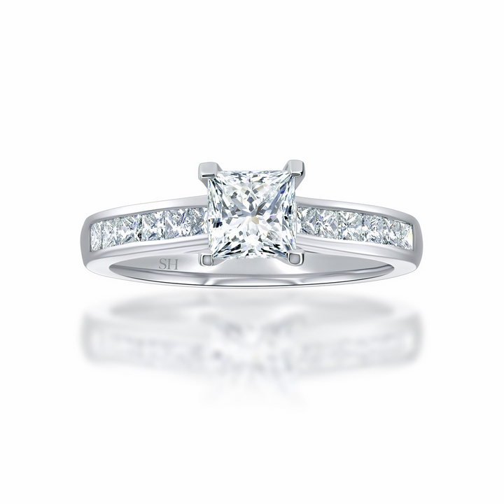 Classic Princess Cut with channel set band - W0336 (Lab Grown)