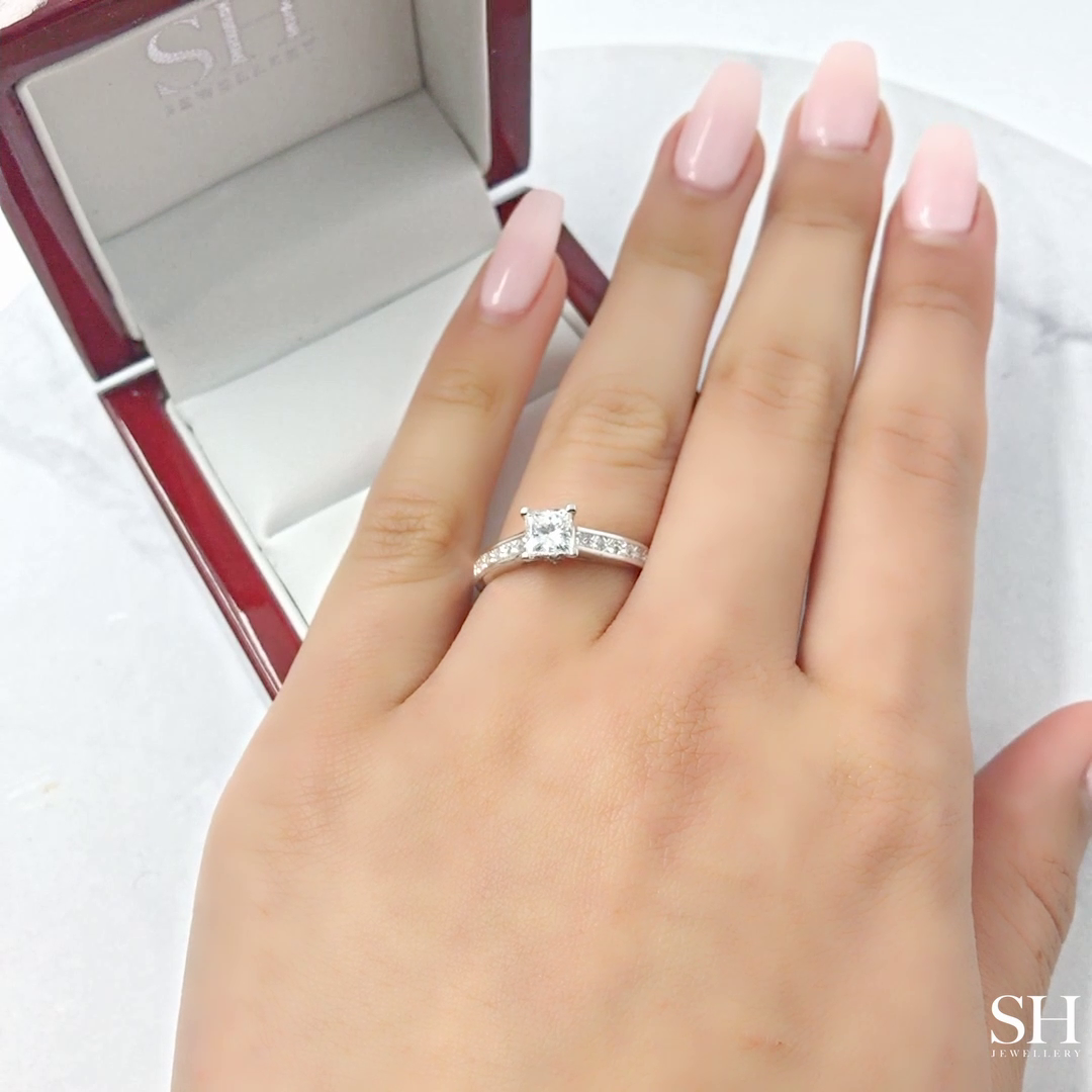 Classic Princess Cut with channel set band - W0336 (Lab Grown)