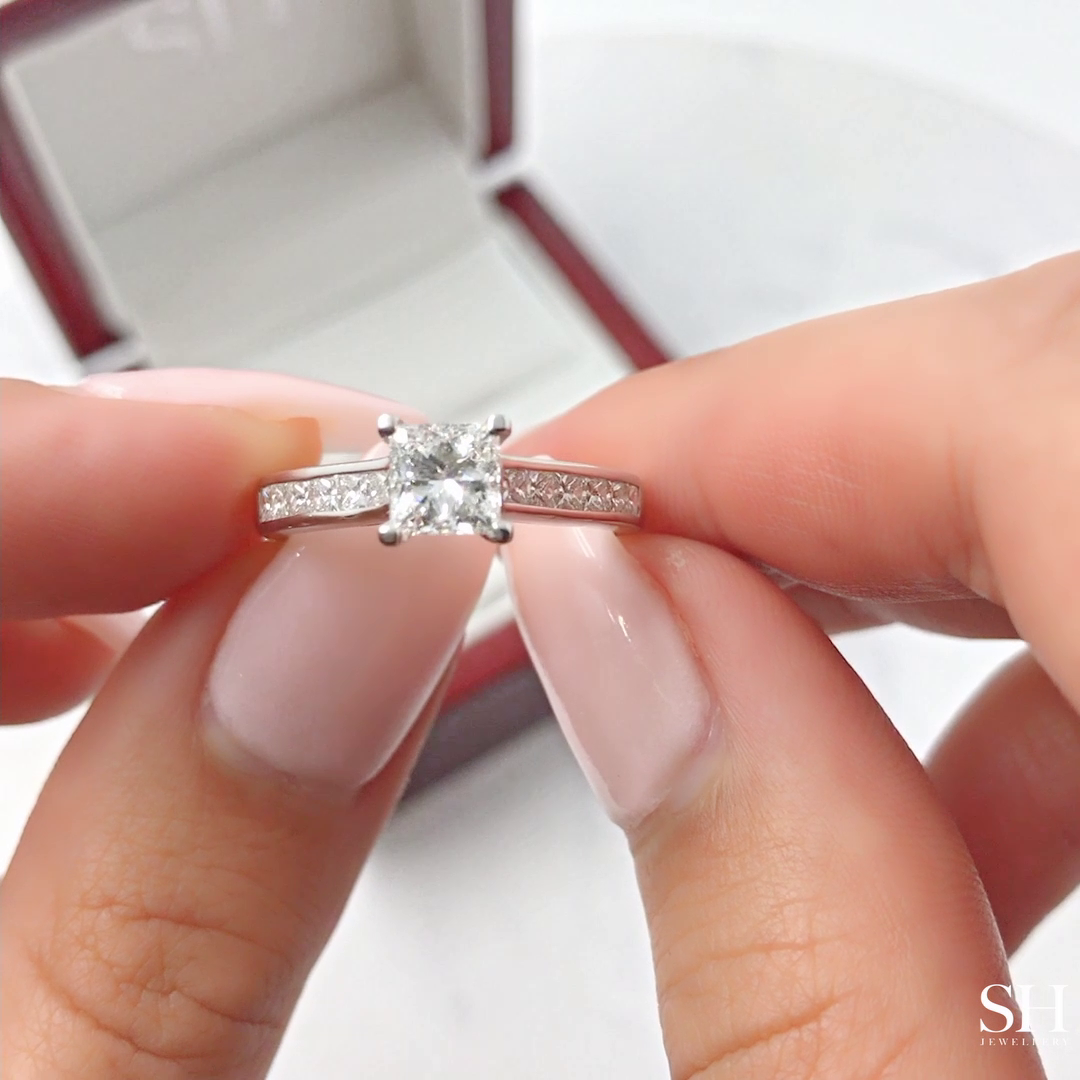 Classic Princess Cut with channel set band - W0336 (Lab Grown)