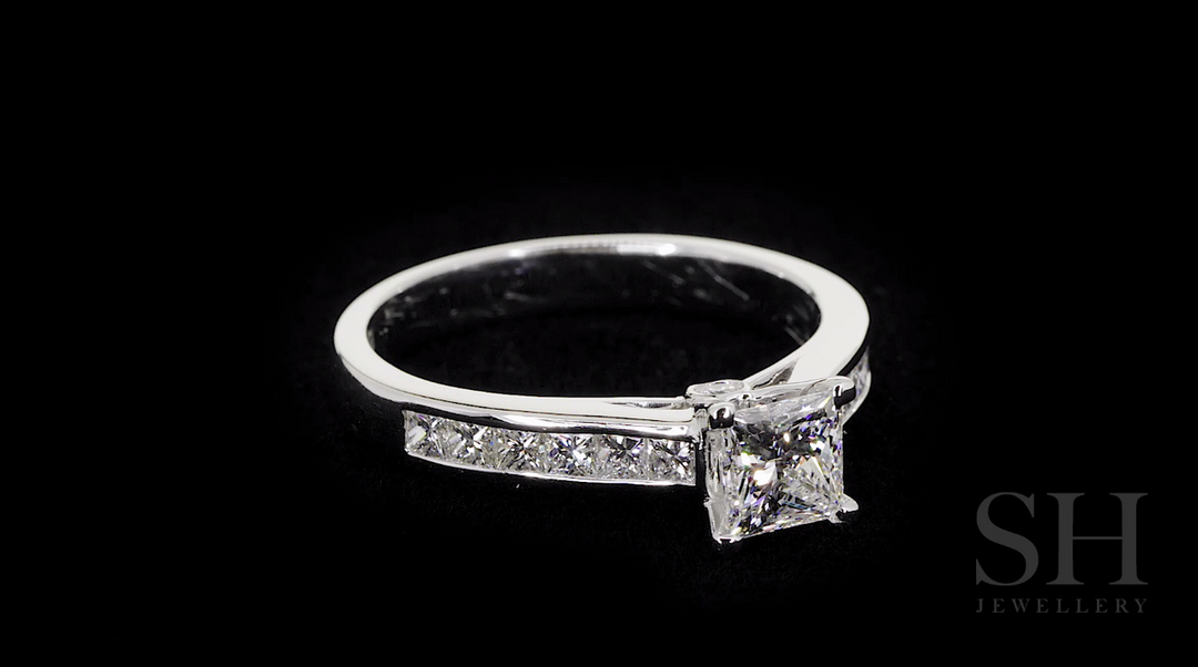 Classic Princess Cut with channel set band - W0336 (Lab Grown)