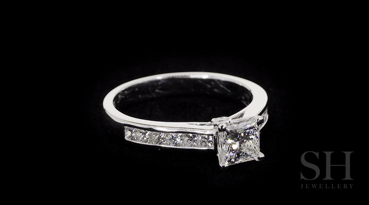 Classic Princess Cut with channel set band - W0336 (Lab Grown)