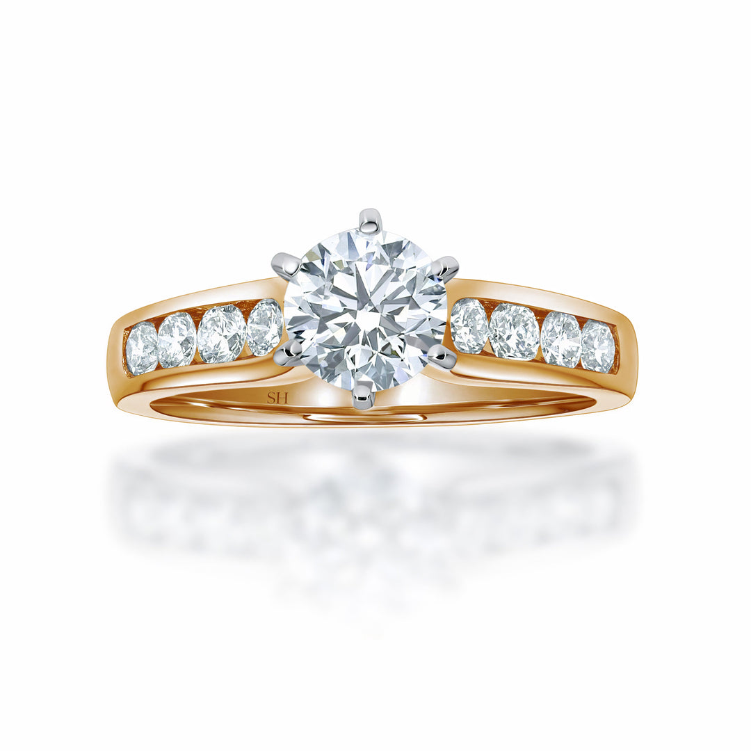 6-claw channel set timeless engagement ring - W0353 (Lab Grown)
