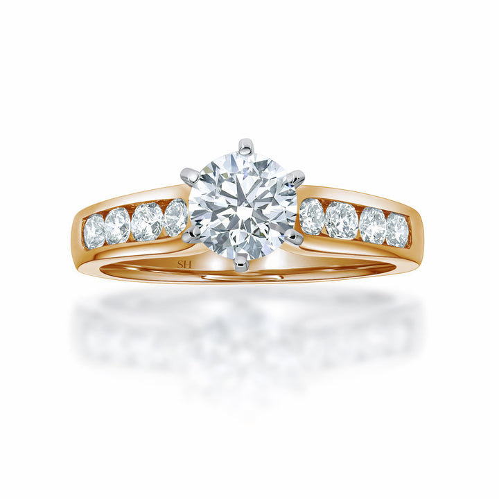 6-claw channel set timeless engagement ring - W0353 (Lab Grown)