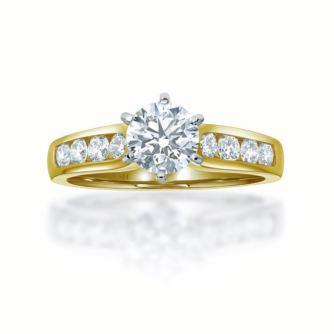 6-claw channel set timeless engagement ring - W0353 (Lab Grown)