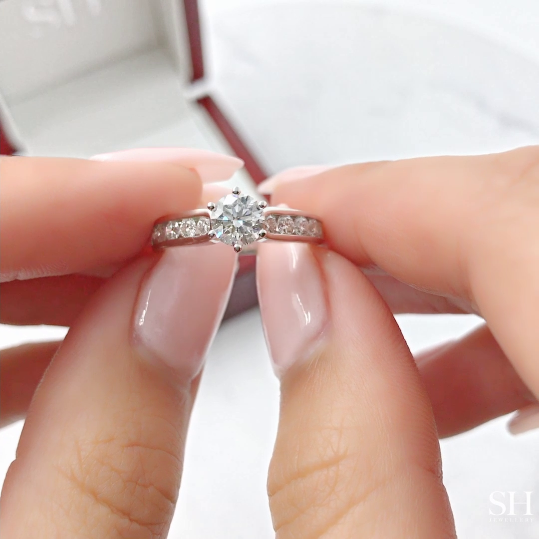 6-claw channel set timeless engagement ring - W0353 (Lab Grown)