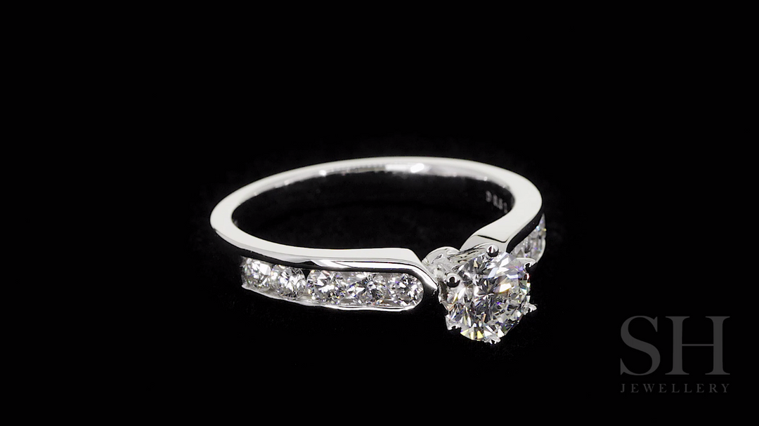6-claw channel set timeless engagement ring - W0353 (Lab Grown)
