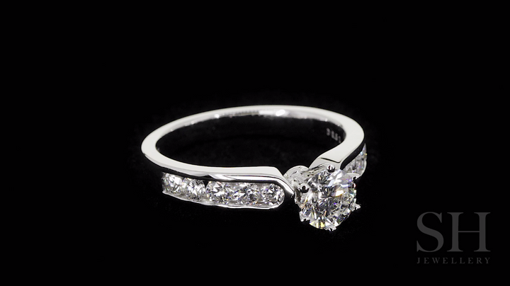 6-claw channel set timeless engagement ring - W0353 (Lab Grown)