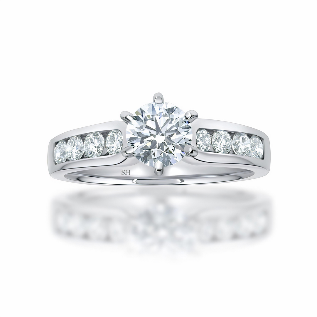 6-claw channel set timeless engagement ring - W0353 (Lab Grown)