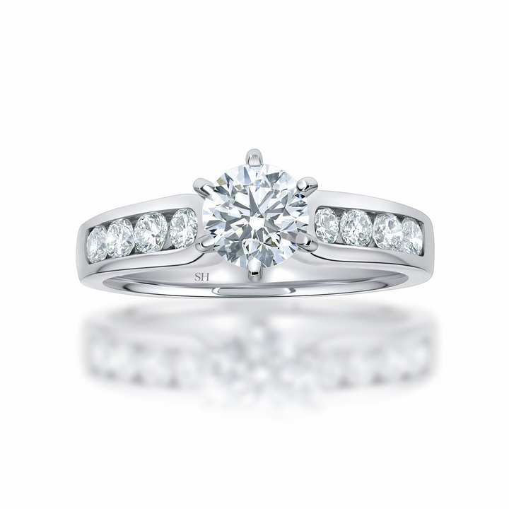 6-claw channel set timeless engagement ring - W0353 (Lab Grown)