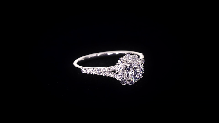 Floral Halo with Gentle Split Band - W0355 (Lab Grown)