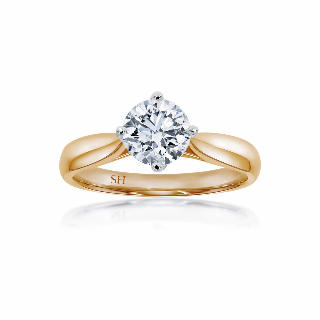 Brilliant Solitaire with Offset 4-Claw Design - W0400 (Lab Grown)