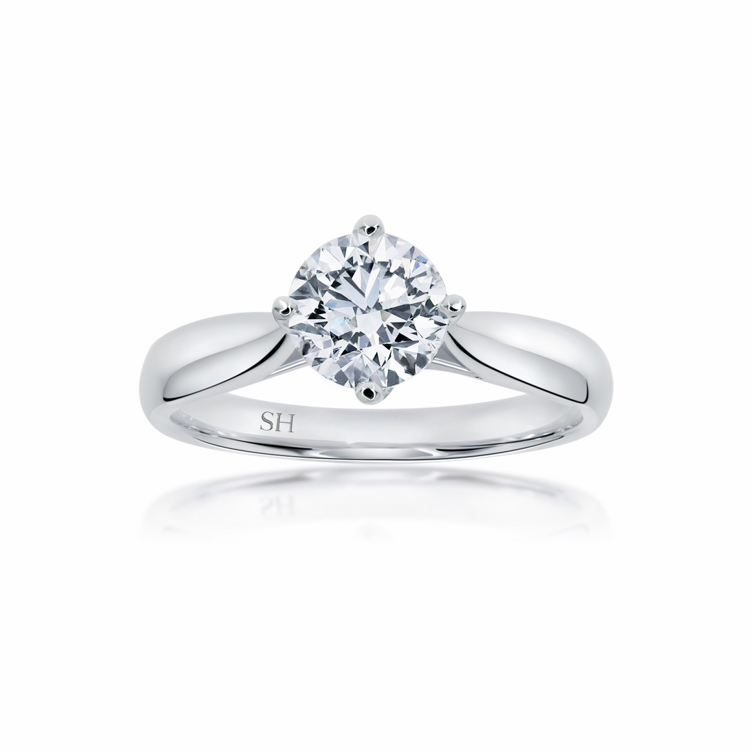 Brilliant Solitaire with Offset 4-Claw Design - W0400 (Lab Grown)
