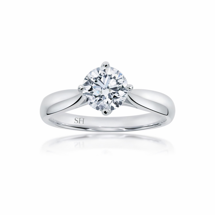 Brilliant Solitaire with Offset 4-Claw Design - W0400 (Lab Grown)