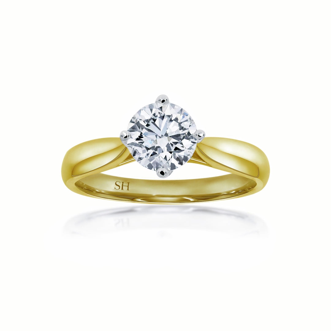 Brilliant Solitaire with Offset 4-Claw Design - W0400 (Lab Grown)