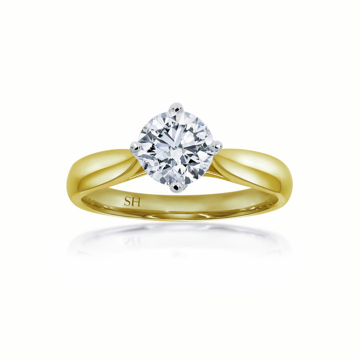 Brilliant Solitaire with Offset 4-Claw Design - W0400 (Lab Grown)
