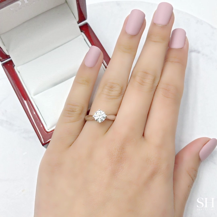 Brilliant Solitaire with Offset 4-Claw Design - W0400 (Lab Grown)