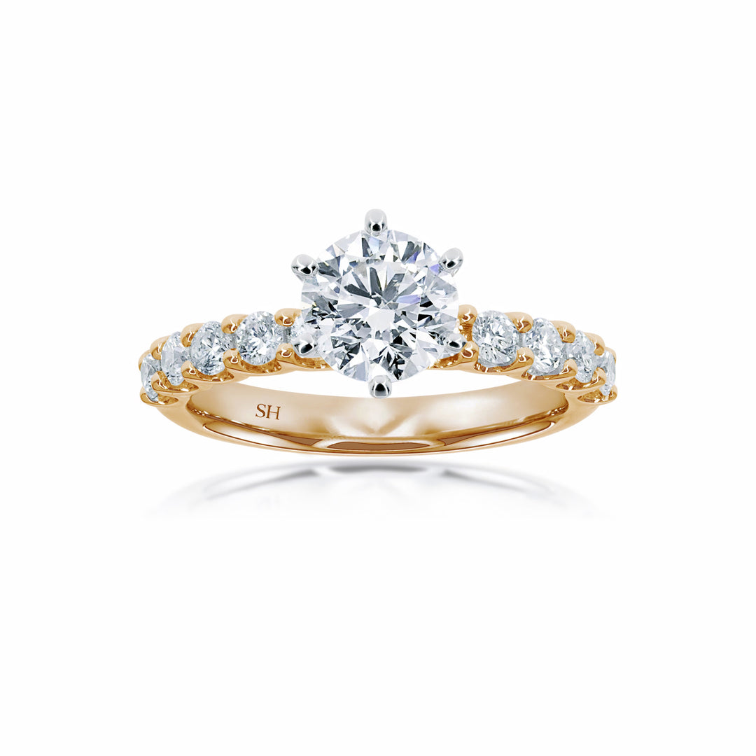 Timeless 6-Claw Brilliant Cut with Scalloped Band - W0401 (Lab Grown)