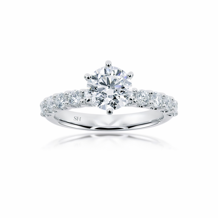 Timeless 6-Claw Brilliant Cut with Scalloped Band - W0401 (Lab Grown)