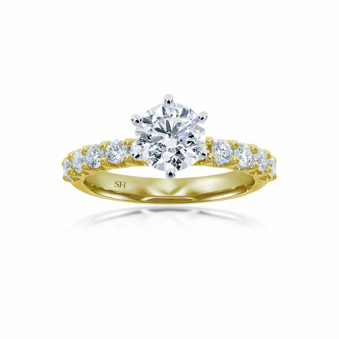 Timeless 6-Claw Brilliant Cut with Scalloped Band - W0401 (Lab Grown)