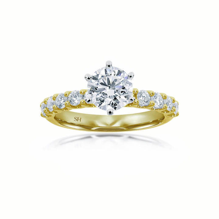 Timeless 6-Claw Brilliant Cut with Scalloped Band - W0401 (Lab Grown)