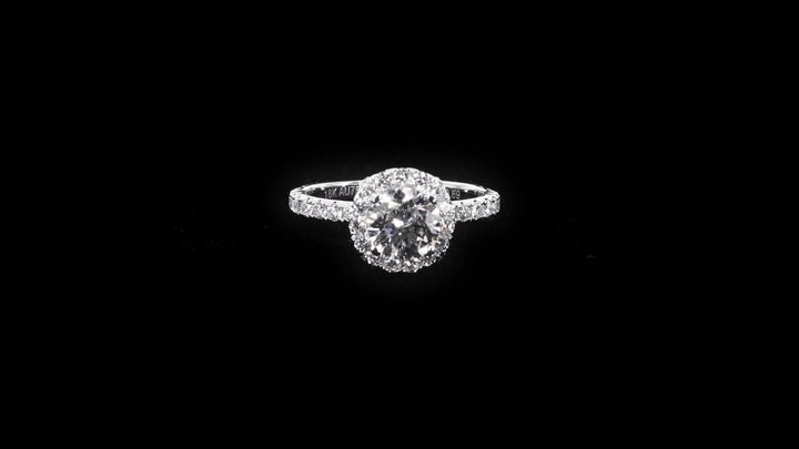 Raised Floating Halo Engagement Ring with Pavé-Set Band - W0591 (Lab Grown)