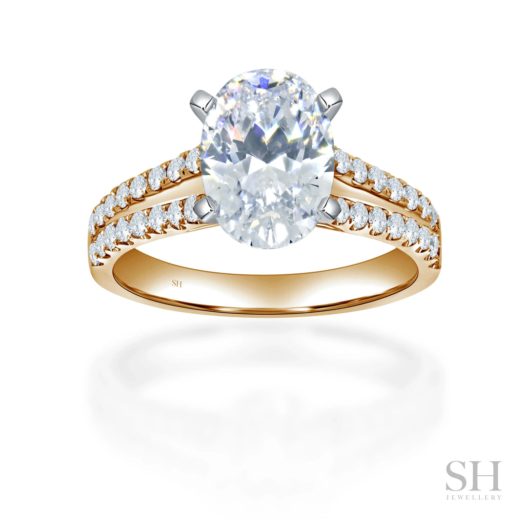 Timeless Oval Engagement Ring with Split Band - W0881 (Lab Grown)
