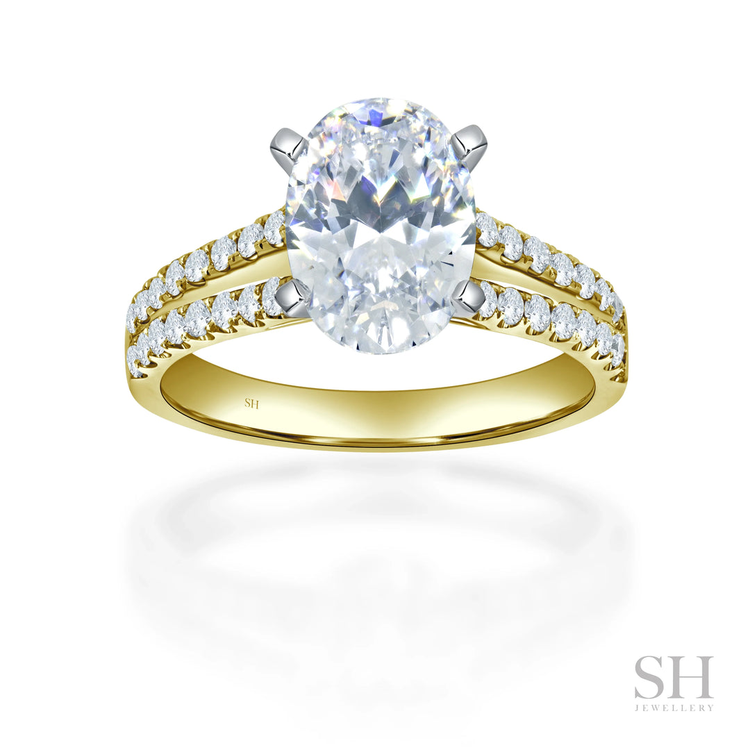 Timeless Oval Engagement Ring with Split Band - W0881 (Lab Grown)