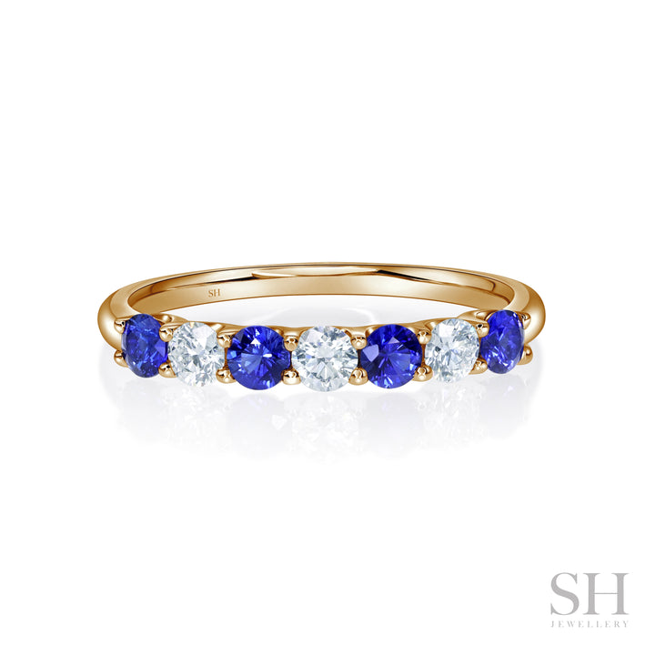 Harmony Twin Shared Claws Sapphire and Diamond Band (2.9mm) - W0989