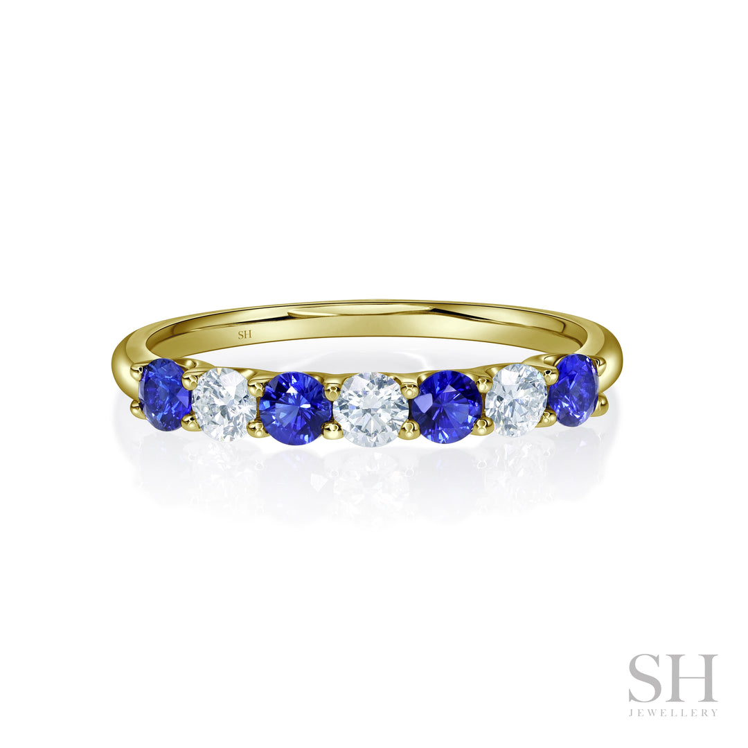 Harmony Twin Shared Claws Sapphire and Diamond Band (2.9mm) - W0989