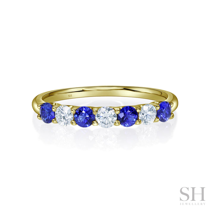 Harmony Twin Shared Claws Sapphire and Diamond Band (2.9mm) - W0989