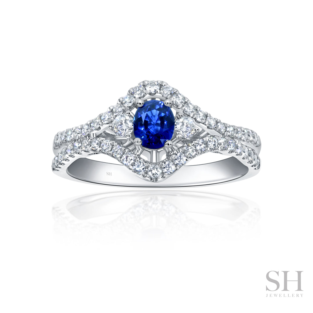 Sapphire Pulse Diamond Ring (small) - W1015