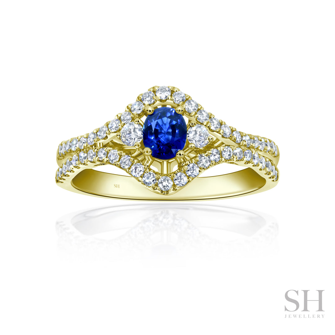 Sapphire Pulse Diamond Ring (small) - W1015