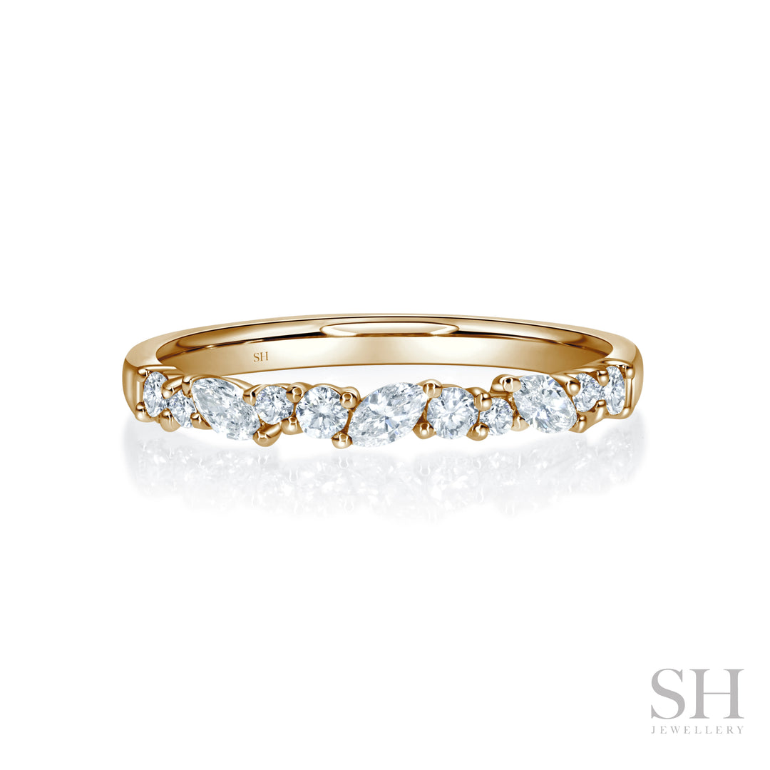 Marquise and Round Winding Diamond Band (2.2mm) - W1027