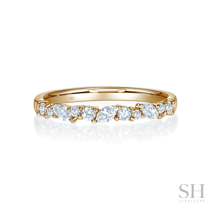 Marquise and Round Winding Diamond Band (2.2mm) - W1027