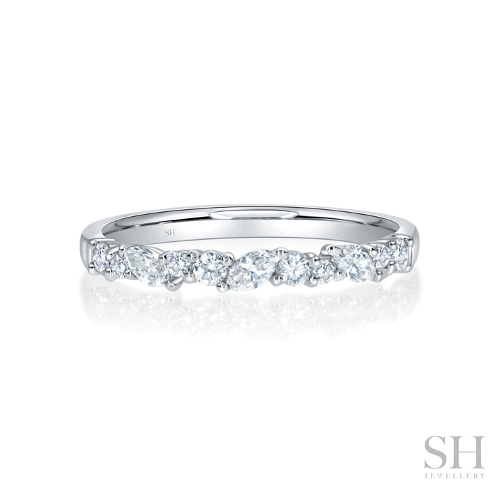 Marquise and Round Winding Diamond Band (2.2mm) - W1027