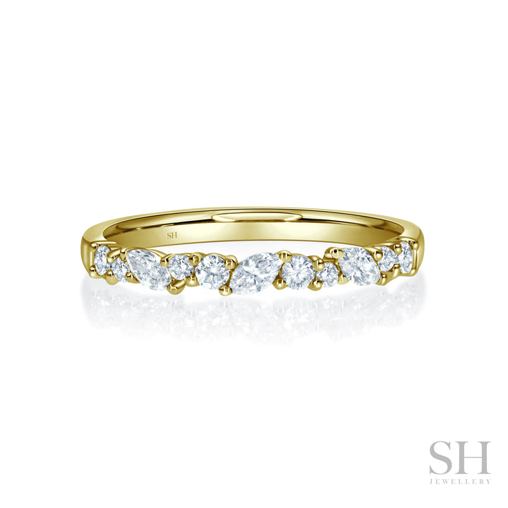 Marquise and Round Winding Diamond Band (2.2mm) - W1027