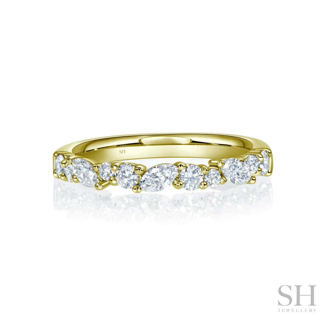 Marquise and Round Winding Diamond Band (2.5mm) - W1035