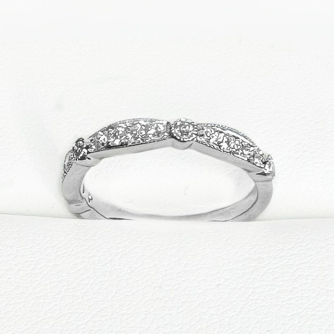 Skyline Diamond Band with Milgrain Finish (2.9mm) - W1037 — 18kt White Gold (Clearance)