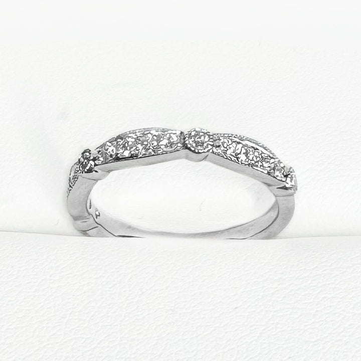 Skyline Diamond Band with Milgrain Finish (2.9mm) - W1037 — 18kt White Gold (Clearance)