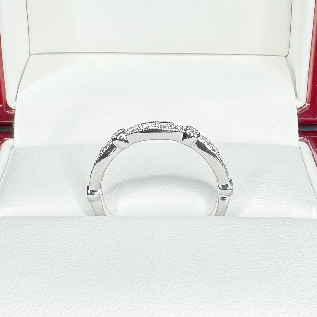 Skyline Diamond Band with Milgrain Finish (2.9mm) - W1037 — 18kt White Gold (Clearance)