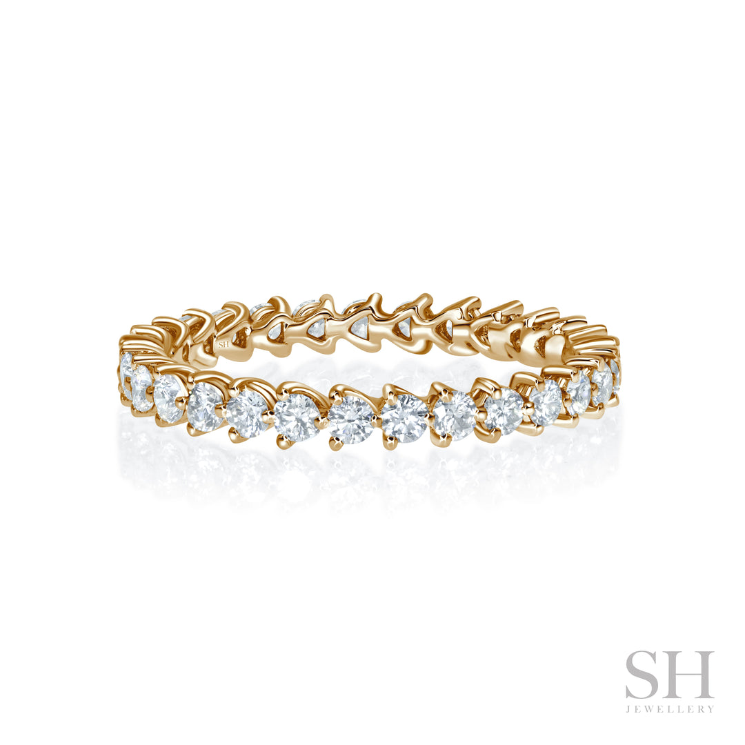 3-Claw Diamond Orbit Eternity Band (2.5mm) - W1041