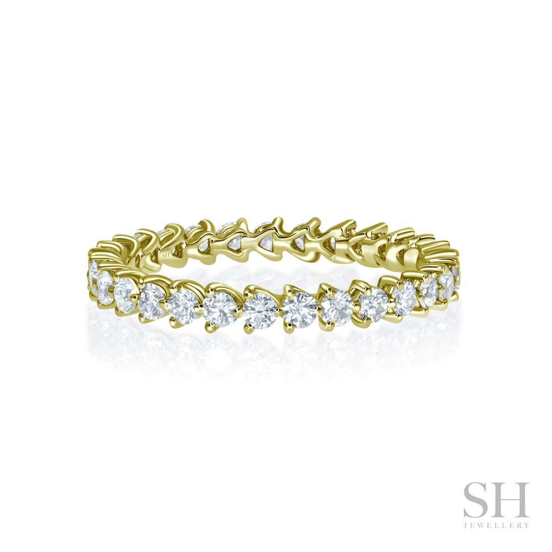 3-Claw Diamond Orbit Eternity Band (2.5mm) - W1041