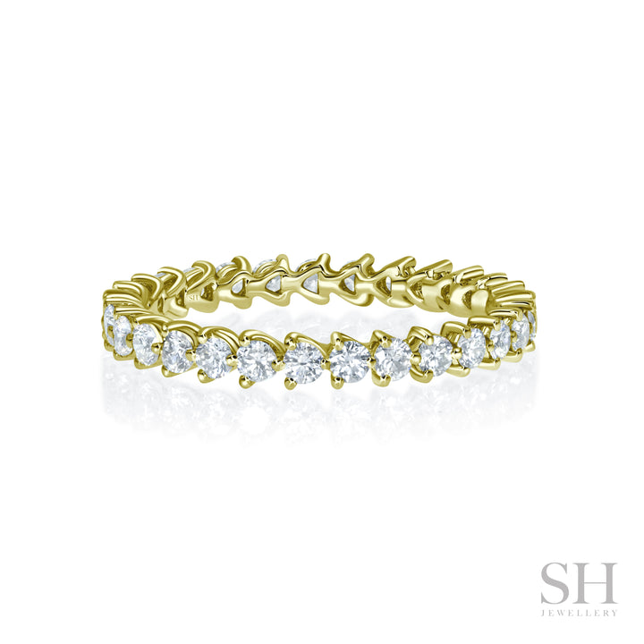 3-Claw Diamond Orbit Eternity Band (2.5mm) - W1041