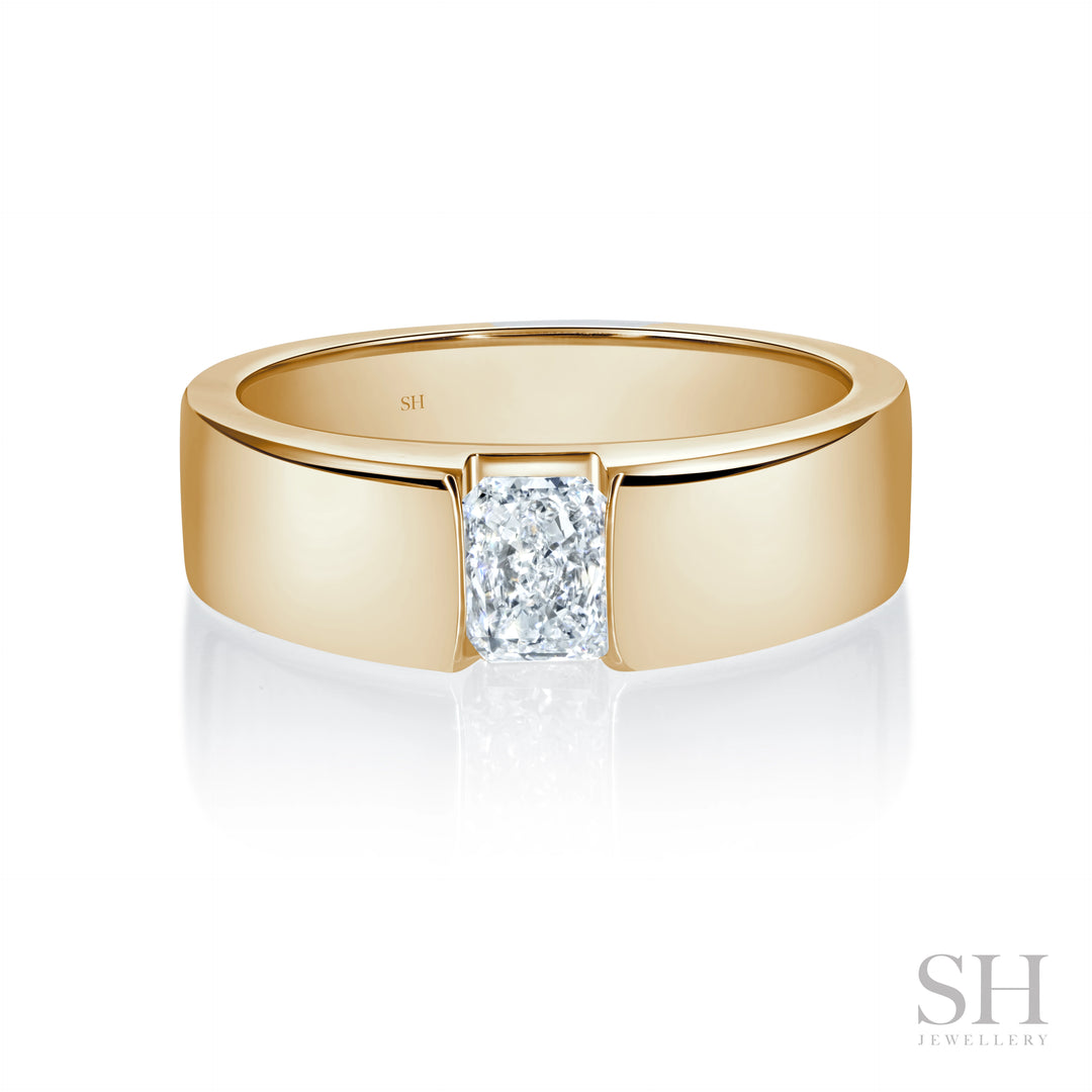 Radiant Cut Floating Diamond Band (Polished Finish) (6.1mm) - W1066