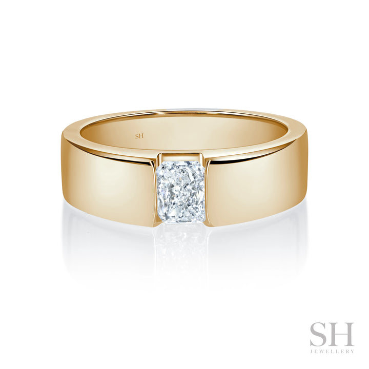 Radiant Cut Floating Diamond Band (Polished Finish) (6.1mm) - W1066