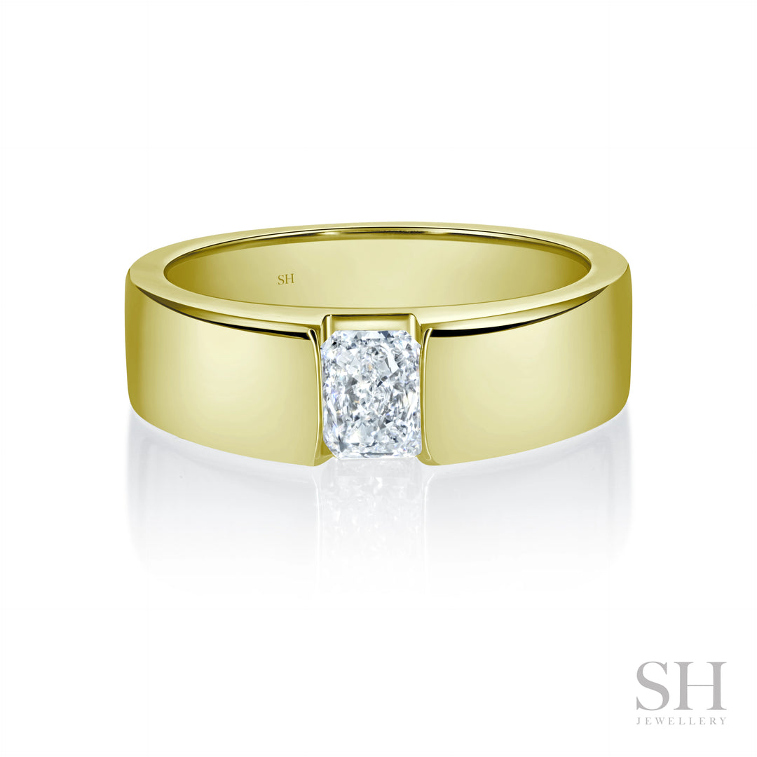 Radiant Cut Floating Diamond Band (Polished Finish) (6.1mm) - W1066
