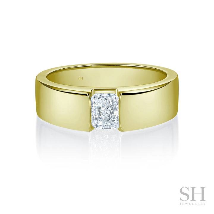 Radiant Cut Floating Diamond Band (Polished Finish) (6.1mm) - W1066